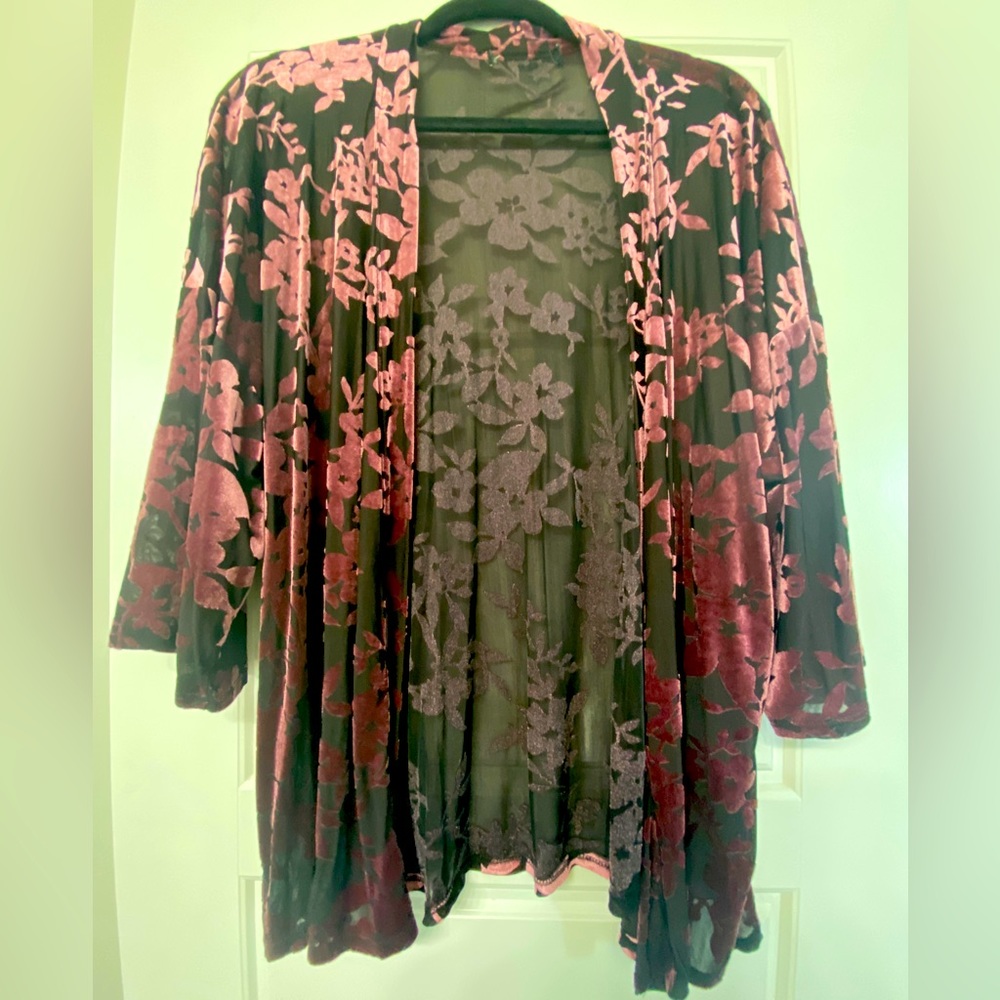 Burn out colored Kimono